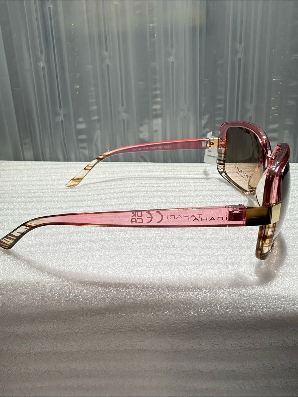 NWT Tahari TH124 PKF Women's Oversized Rectangular Sunglasses Pink Fade